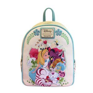 Disney Loungefly Alice In Wonderland Mini Backpack With Colorful Floral Details